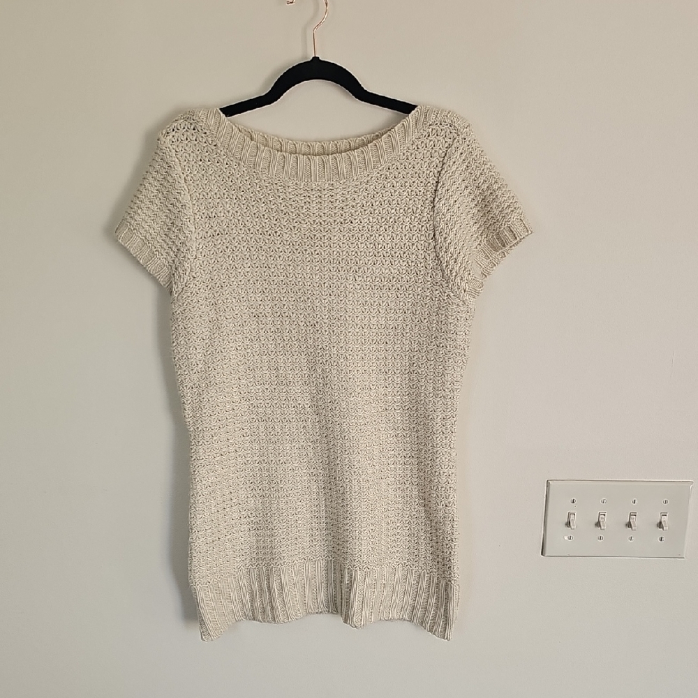 United States Sweaters Cream Short Sleeve Knit